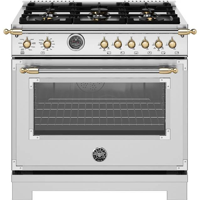Bertazzoni Cuisinière amovible biénergie de 36 pouces HER366BCFEPXG
