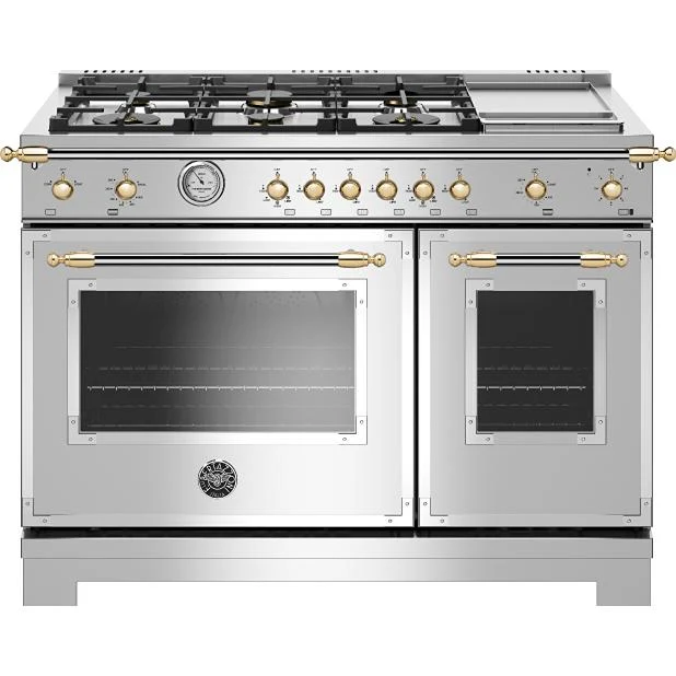 Bertazzoni Cuisinière amovible à gaz de 48 pouces HER486BTFGMXG
