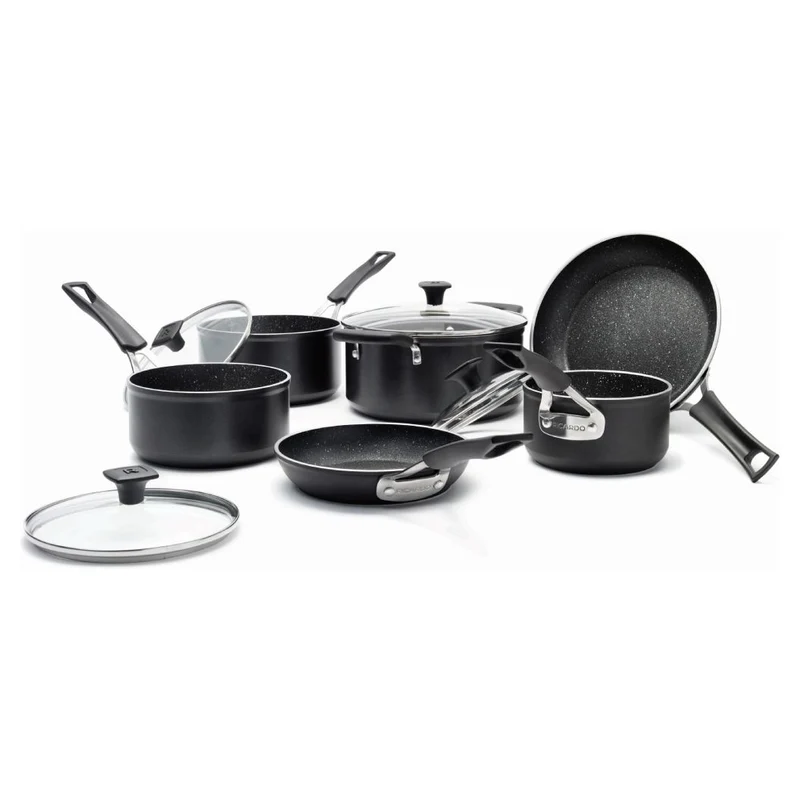 Batterie de cuisine en aluminium forgé 10 Pièces - The Rock