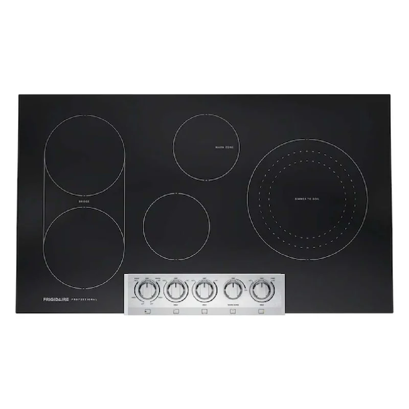 Plaque de cuisson électrique 36 po, Noir à 5 zones
