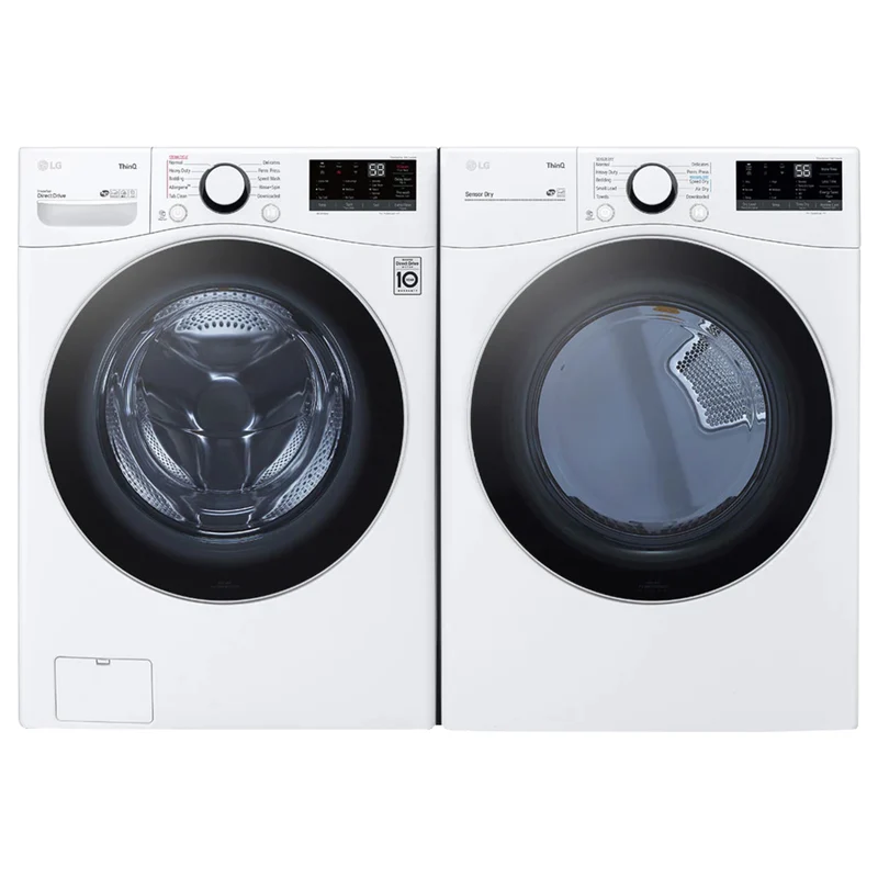 Ensemble de buanderie à chargement frontal 5,2 pi³ / 7,4 pi³ blanc - 3600W