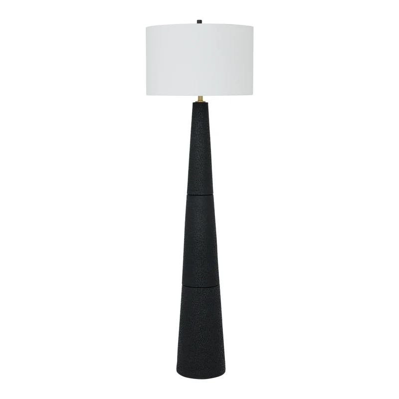 Lampe sur pied en polyrésine noire texturée 68 po. - Hallburg