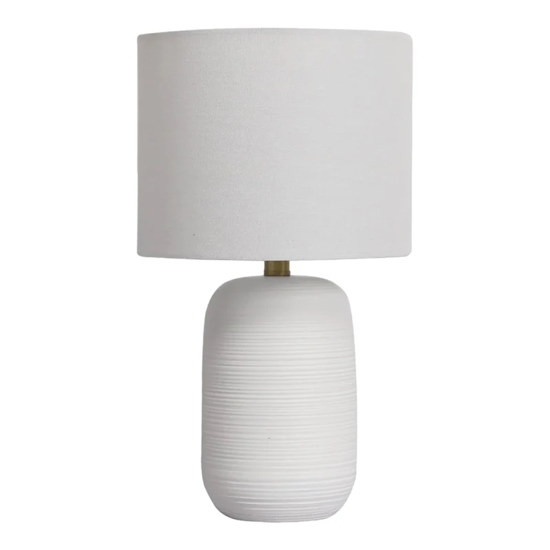 Lampe de table en céramique texturée blanche 13 po. - Picolo