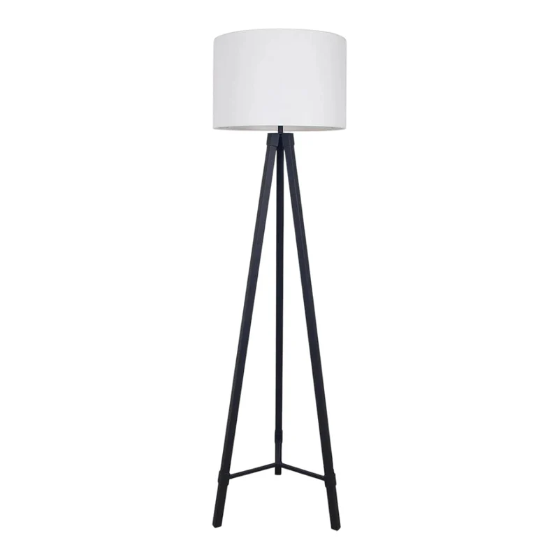 Lampe sur pied trépied en métal noir givré 63 po. - Marlee