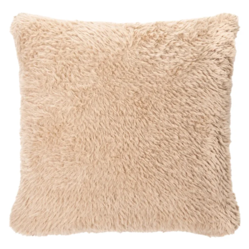 Coussin 18 x 18 po en fausse fourrure moka - Beverly