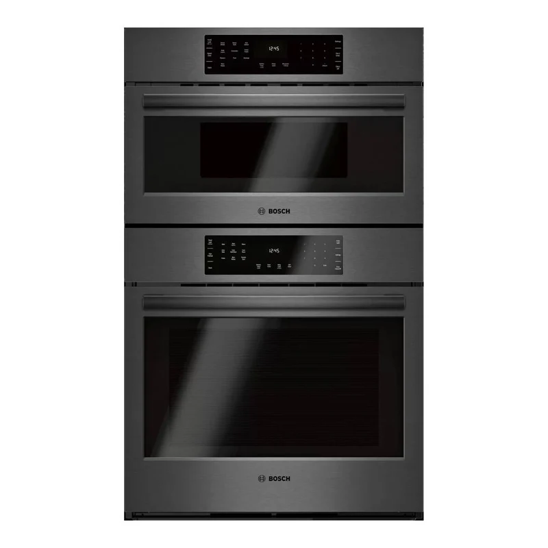 Four encastrable double combiné 30 po, 4,6 pi³ / 1,6 pi³ Inox noir avec Convection, SpeedChef et Wi-Fi - Série 800