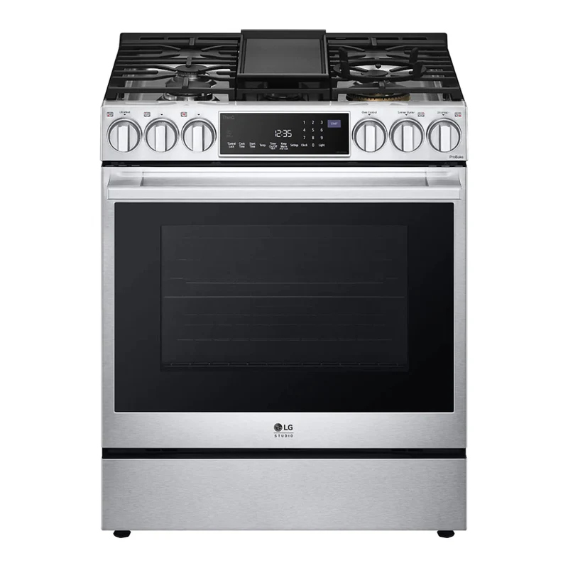 Cuisinière au gaz encastrable 30 po, 6,3 pi³ Inox Convection ProBake® et plaque de cuisson intégrée