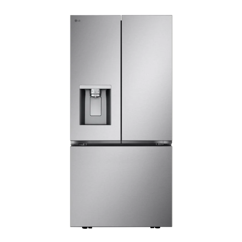 Réfrigérateur porte française 33 po 20 pi³ Inox à 3 portes avec distributeur à eau & machine à glaçons