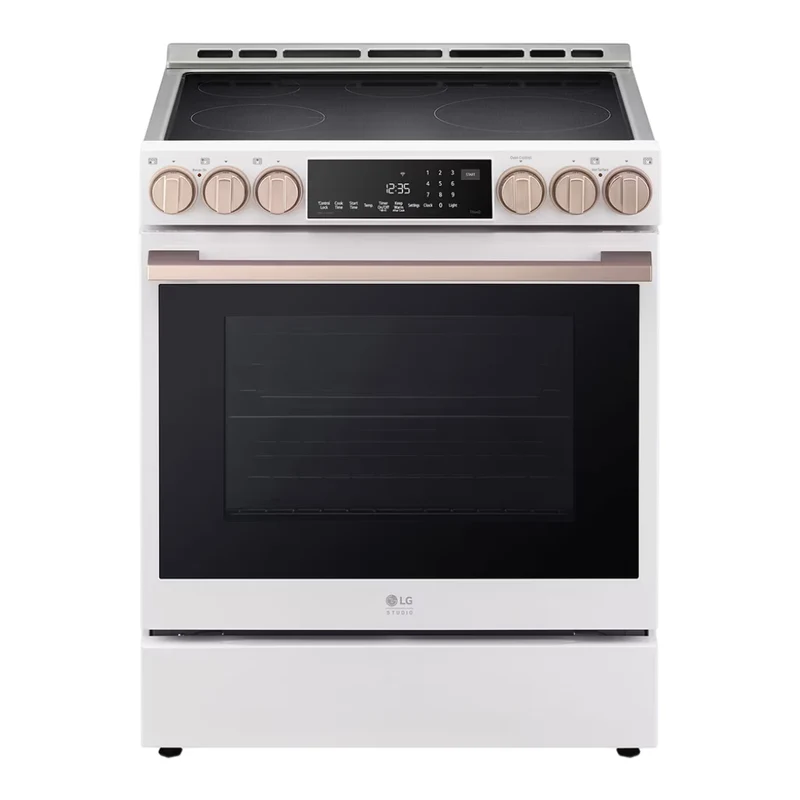 Cuisinière à induction encastrable 30 po, 6,3 pi³ Blanc Convection ProBake®, InstaView® et Wi-Fi - White Essence