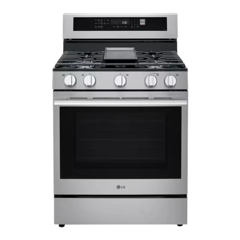 Cuisinière au gaz 30 po, 6,3 pi³ Inox avec Convection ProBake®, Air Fry et plaque de cuisson intégrée