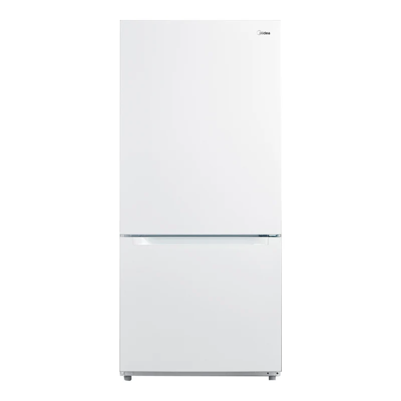 Réfrigérateur à congélateur inférieur 30 po, 18,7 pi³ Blanc avec des commandes électroniques et charnières ajustables