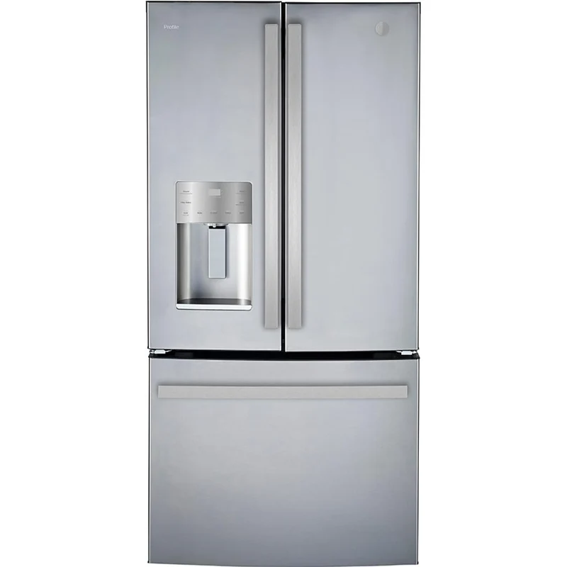 GE Profile Réfrigérateur trois portes avec porte à deux battants de 33 po, 17,5 pi cu avec technologie FrosGuard™ PYE18HYRCFS