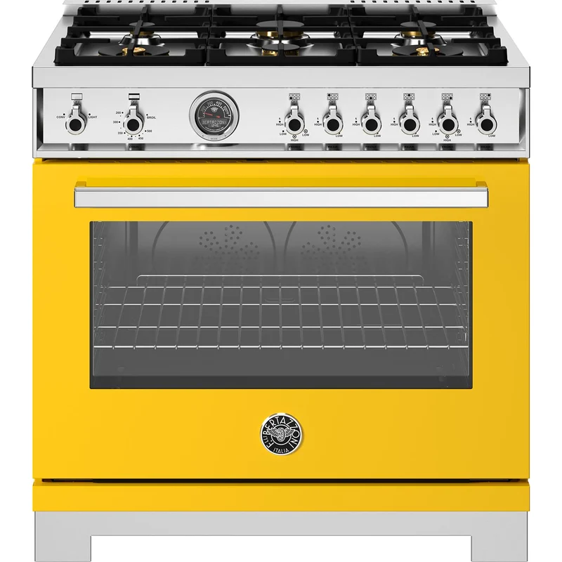 Bertazzoni Cuisinière autoportante à gaz de 36 pouces avec 6 brûleurs PRO366BCFGMGIT
