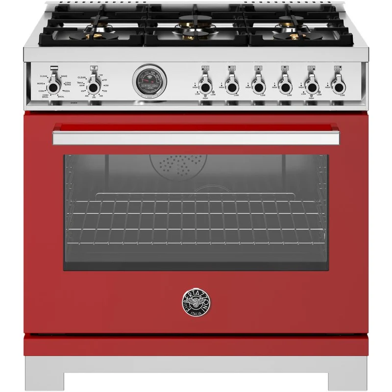 Bertazzoni Cuisinière autoportante à bi-énergie de 36 pouces avec technologie Air Fry PRO366BCFEPROT