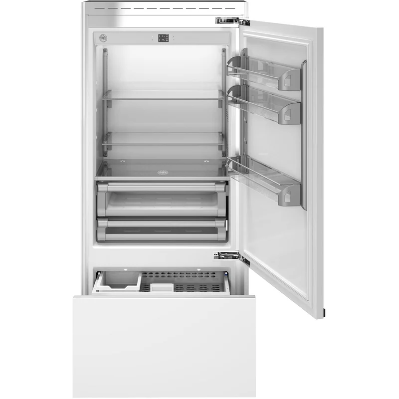 Bertazzoni Réfrigérateur à congélateur inférieur intégré de 36 pouces, 19,6 pi. cu. avec affichage numérique REF36BMBIPRT