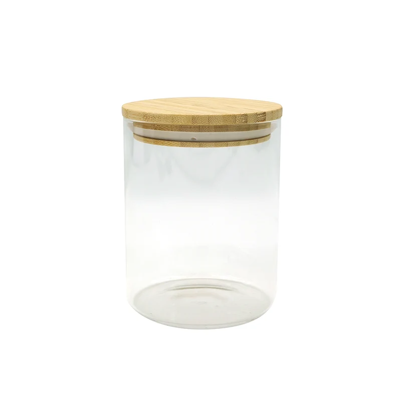 Boîte de conservation en verre 0,9L avec couvercle en Bambou Fackelmann Nature
