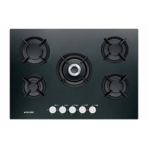 Table de cuisson verre gaz 70 cm Glem GV755HBK