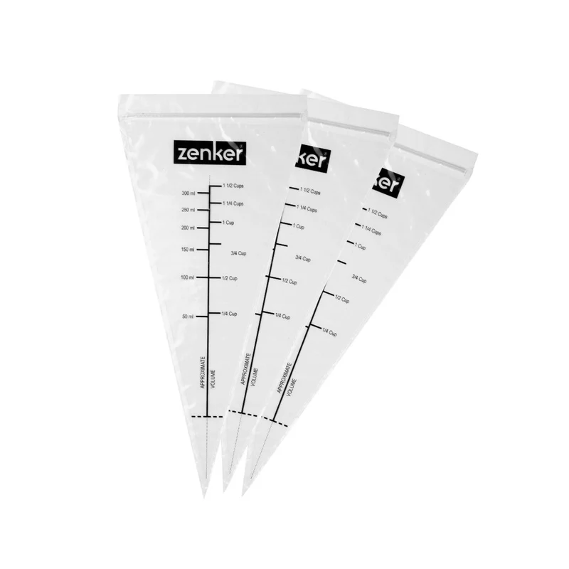 Lot de 10 poches à douille graduées avec zip 30 cm Zenker Smart Pastry