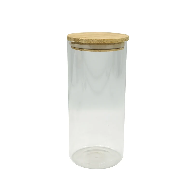 Boite de conservation en verre 2 litres avec couvercle en Bambou Fackelmann Nature