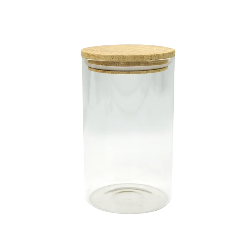 Boîte de conservation en verre 1,15L avec couvercle en Bambou Fackelmann Nature