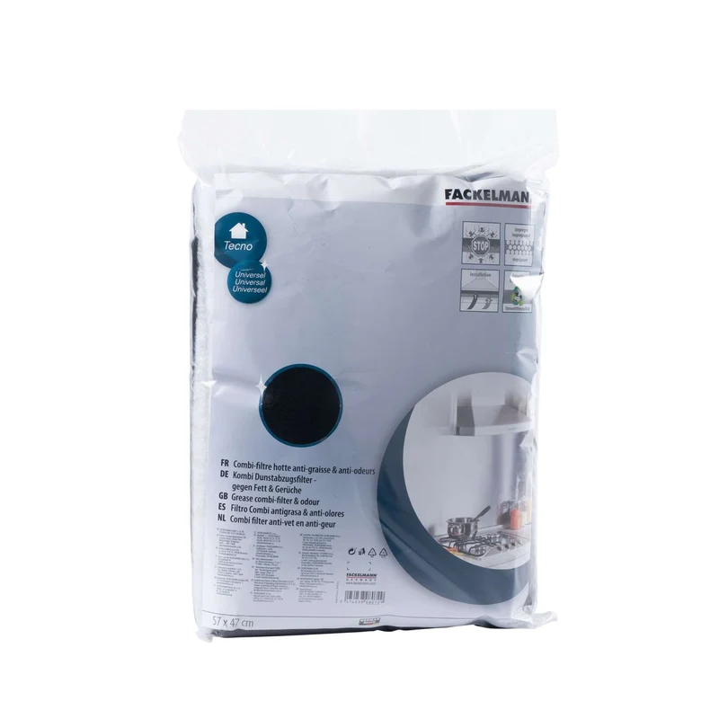 Filtre pour hotte polyester combiné charbon actif 57 x 47 cm Fackelmann Accessoires pour hotte et friture
