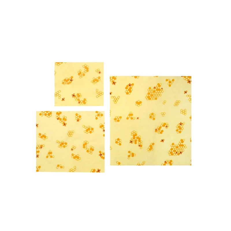 Set de 3 emballages en cire d'abeille Nature