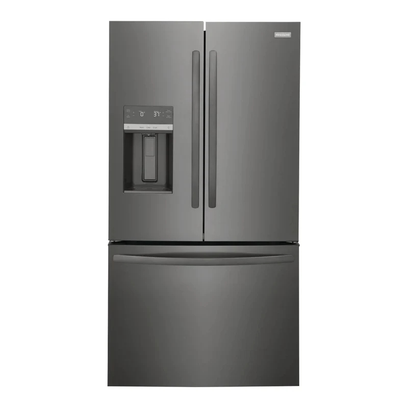 Réfrigérateur porte française 36 po, 27,8 pi³ Inox noir - 3 portes avec distributeur d'eau et machine à glaçons