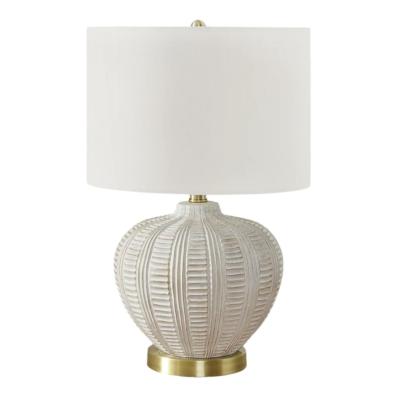 Lampe de table en résine crème texturée 21 po - I 9617