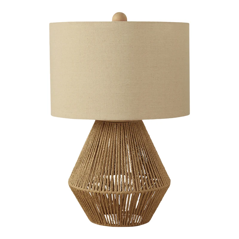 Lampe de table en corde de lin brun naturel 22 po - I 9628