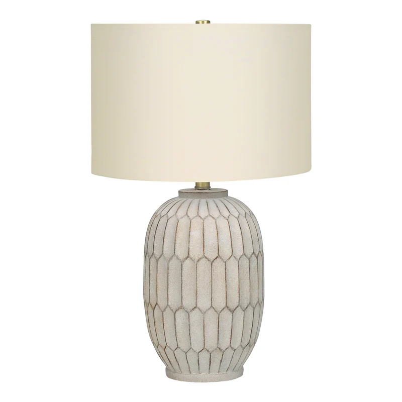 Lampe de table en résine crème texturée 24 po - I 9720