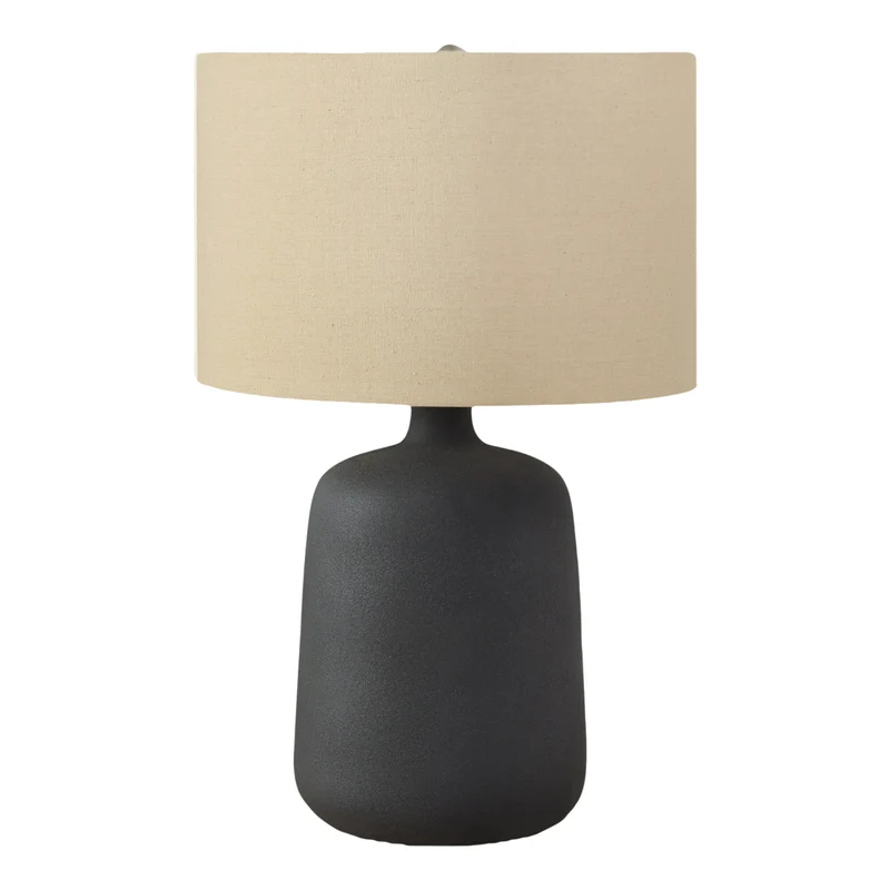 Lampe de table en céramique noire texturée 24 po - I 9635