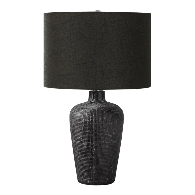 Lampe de table en céramique noire texturée 24 po - I 9621
