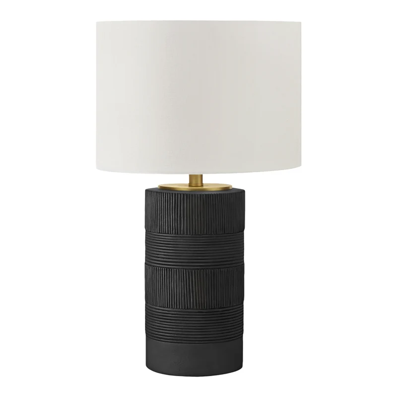 Lampe de table en résine noire texturée 24 po - I 9619