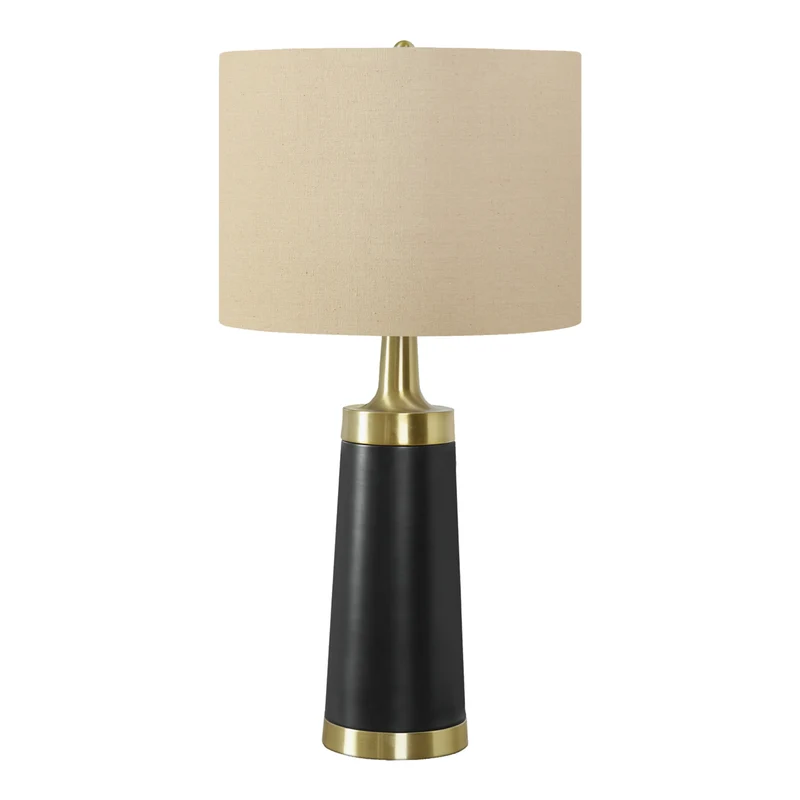 Lampe de table en métal noir et accents dorés 28 po - I 9623