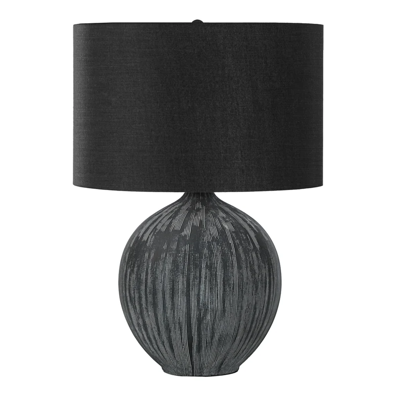 Lampe de table en céramique noire texturée 23 po - I 9618