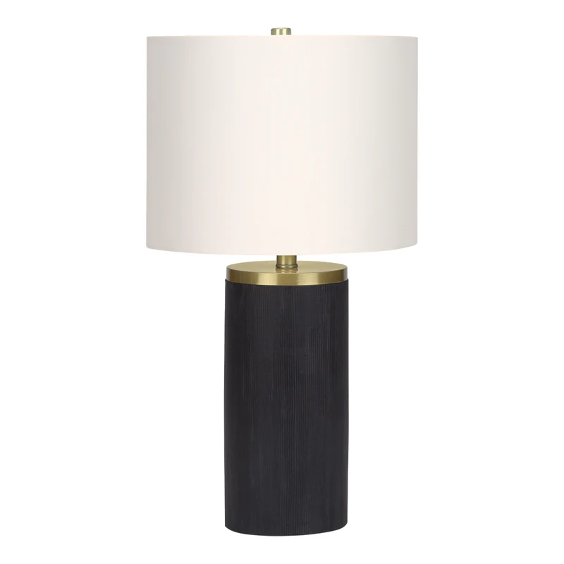 Lampe de table en béton noir et accents en métal doré 24 po - I 9710