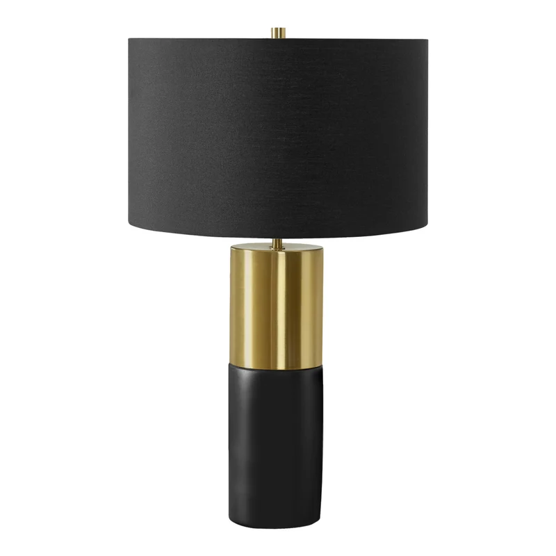 Lampe de table en béton noir et accents de métal doré 25 po - I 9629
