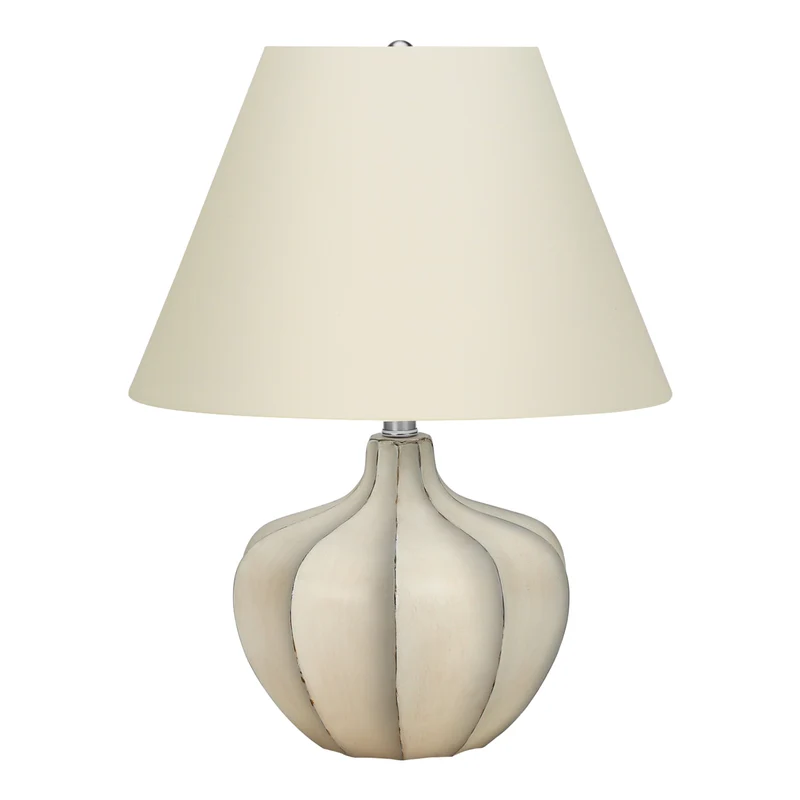 Lampe de table en résine crème texturée 21 po - I 9733