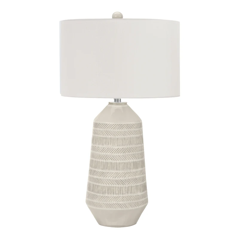 Lampe de table en céramique crème texturée 33 po - I 9613
