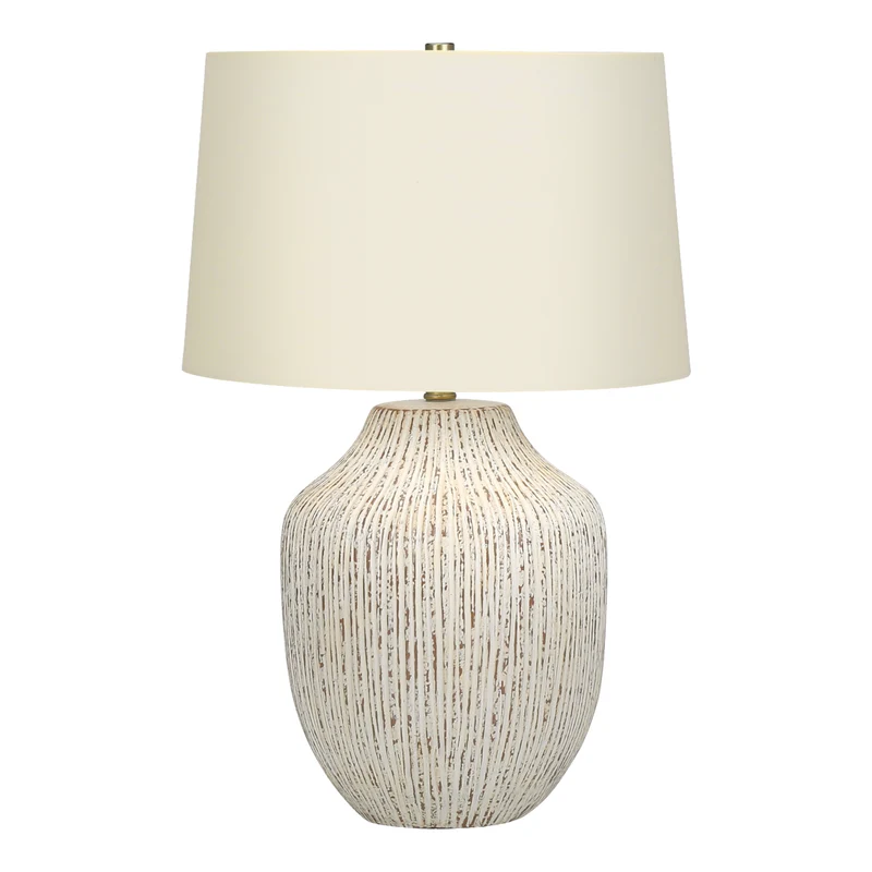 Lampe de table en céramique crème texturée 26 po - I 9719