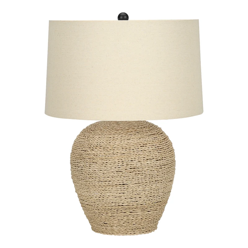 Lampe de table en rotin naturel tressé 25 po - I 9713