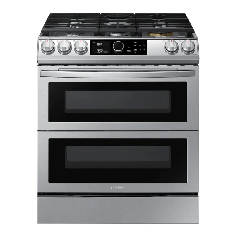 Cuisinière biénergie encastrable Flex Duo 30 po, 6,3 pi³ Argenté avec Air Fry et Wi-Fi