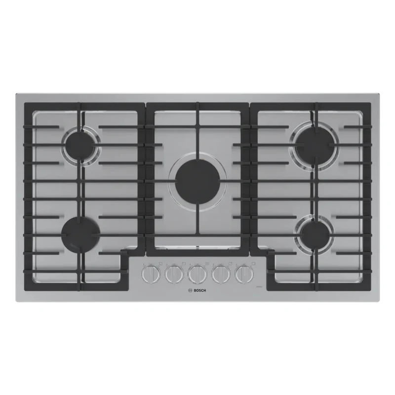 Plaque de cuisson au gaz 36 po, Inox à 5 brûleurs avec un brûleur OptiSim® - Série 500