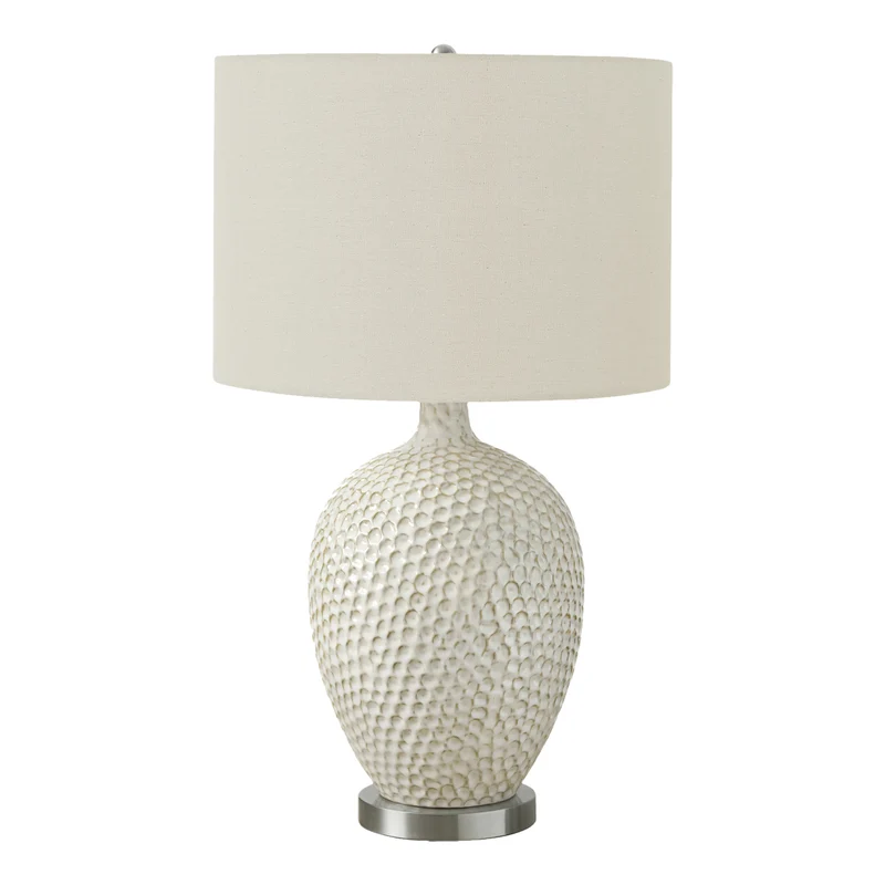 Lampe de table en céramique crème texturée 28 po - I 9607