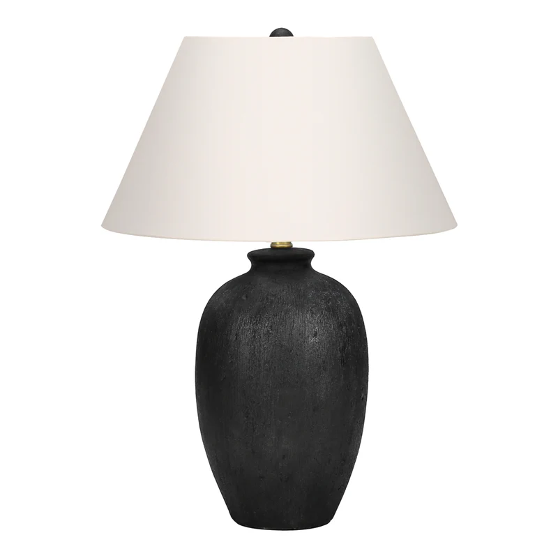 Lampe de table en céramique noire texturée 24 po - I 9721