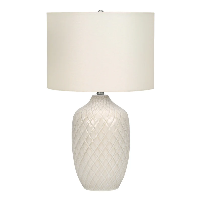 Lampe de table en céramique crème à effet diamant 25 po - I 9707