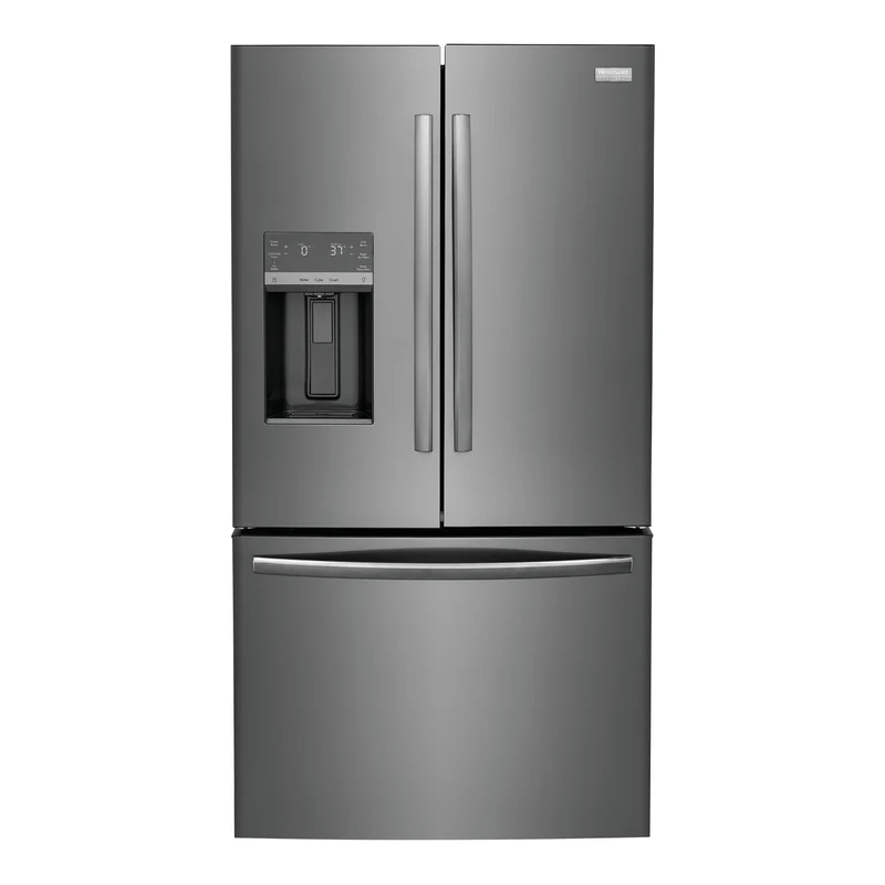 Réfrigérateur porte française 36 po, 27,8 pi³ Inox noir 3 portes avec distributeur externe d'eau et glaçons