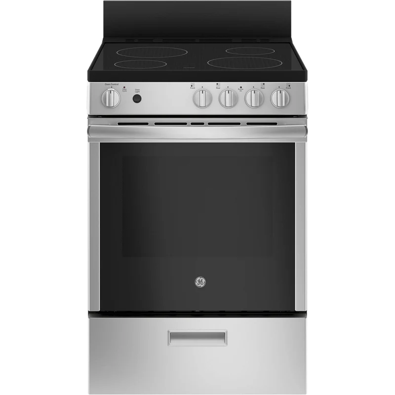 GE Cuisinière amovible électrique de 24 po avec dosseret détachable JCAS640RMSS