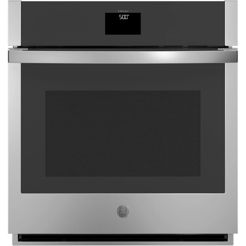 GE Four mural encastré simple de 27 pouces, 4,3 pi. cu. avec convection véritable européenne JKS5000SVSS