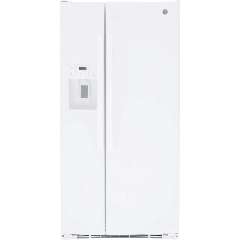 GE Réfrigérateur côte à côte de 33 pouces, 23 pi cu avec distributeur d'eau et de glace GSS23GGPWW
